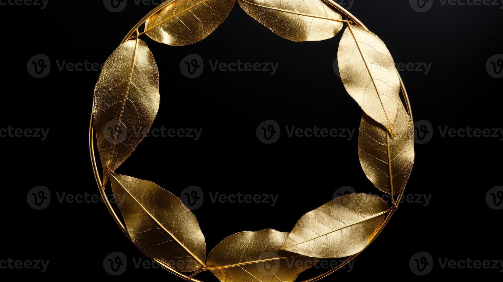 background gold leaf circle photo