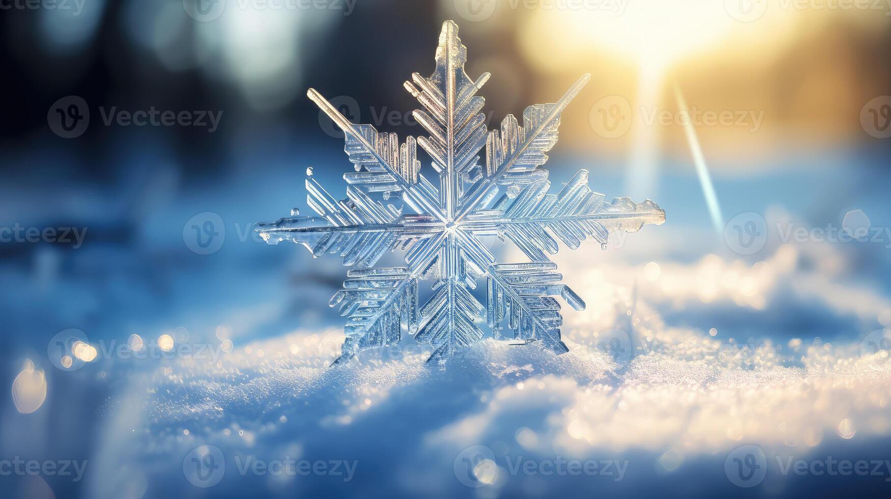 illuminate sun and snowflake photo