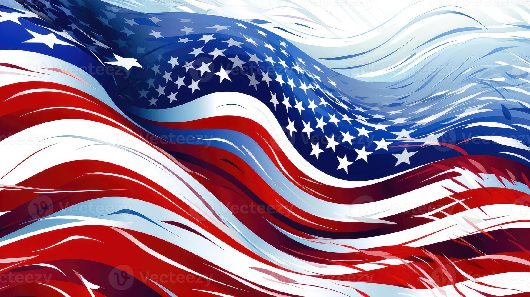 flowing stars and stripes clipart photo