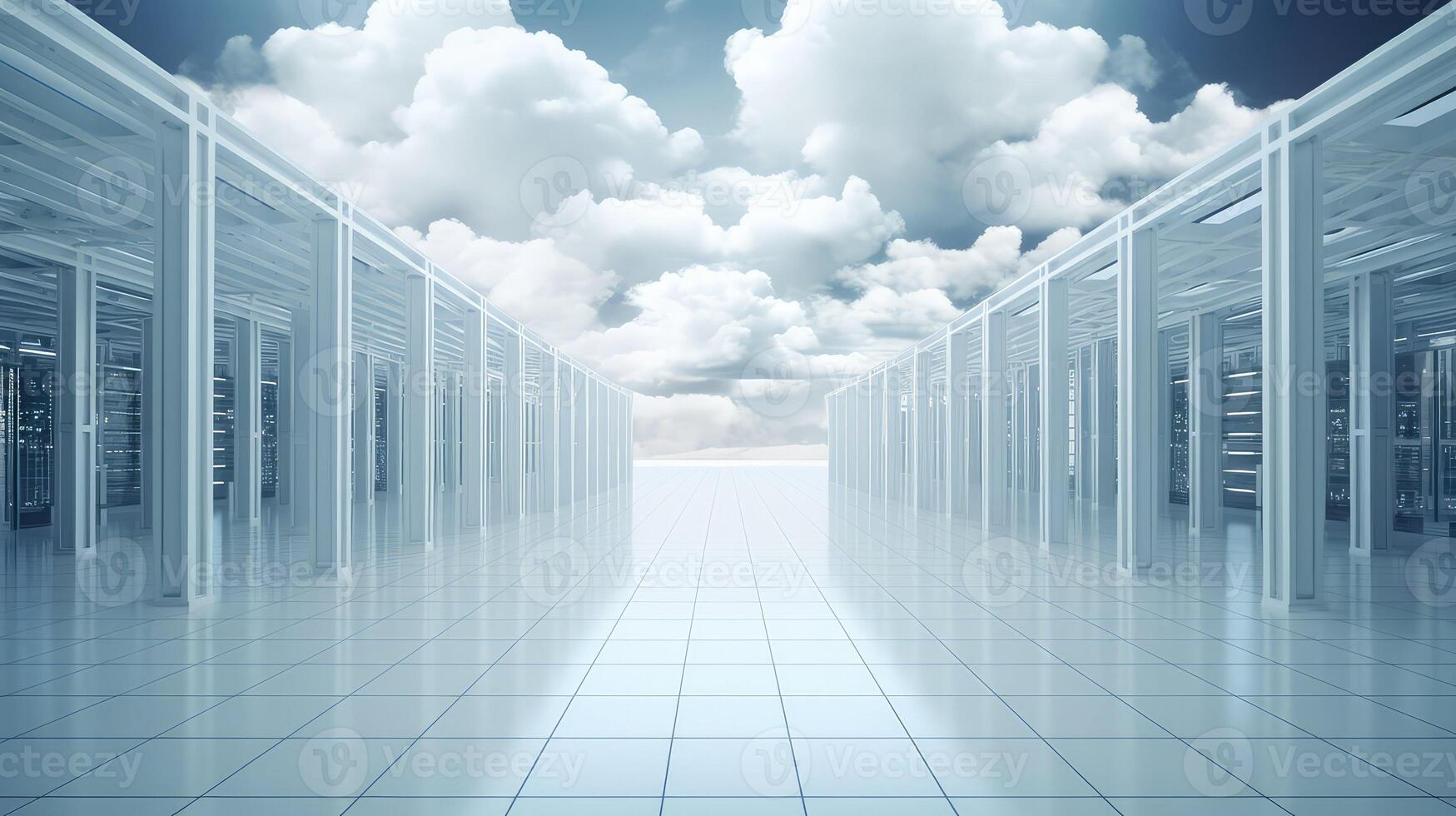 center cloud technology white photo