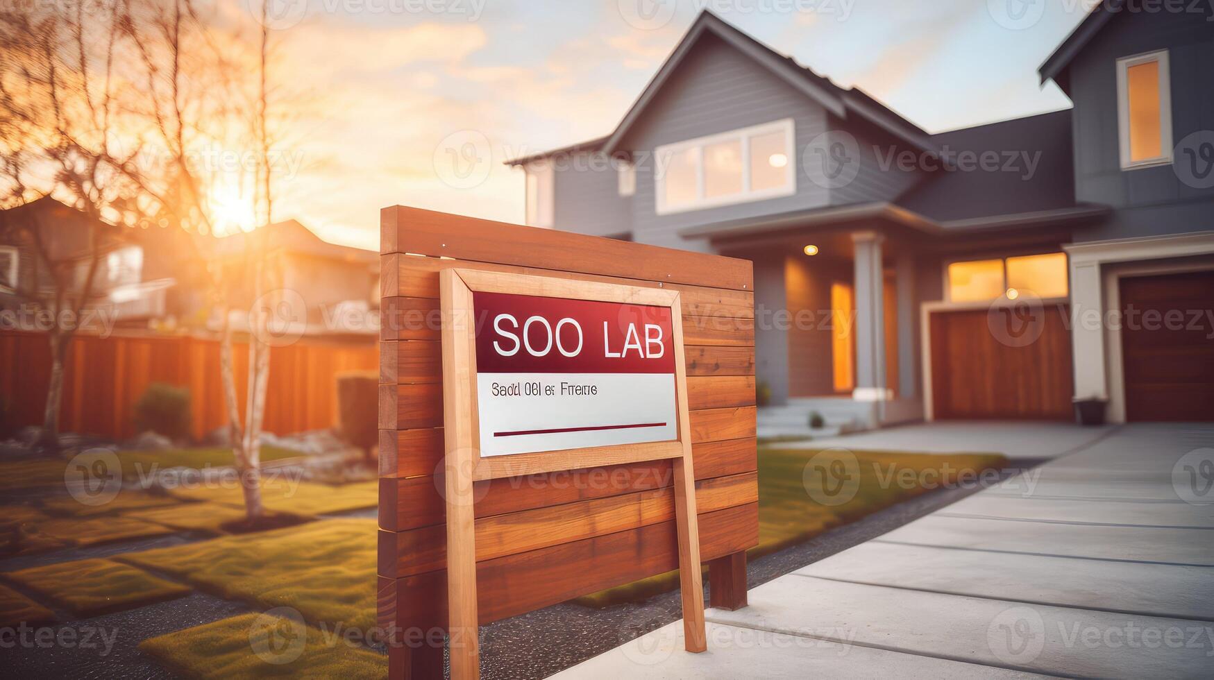 sleek house sale sign photo