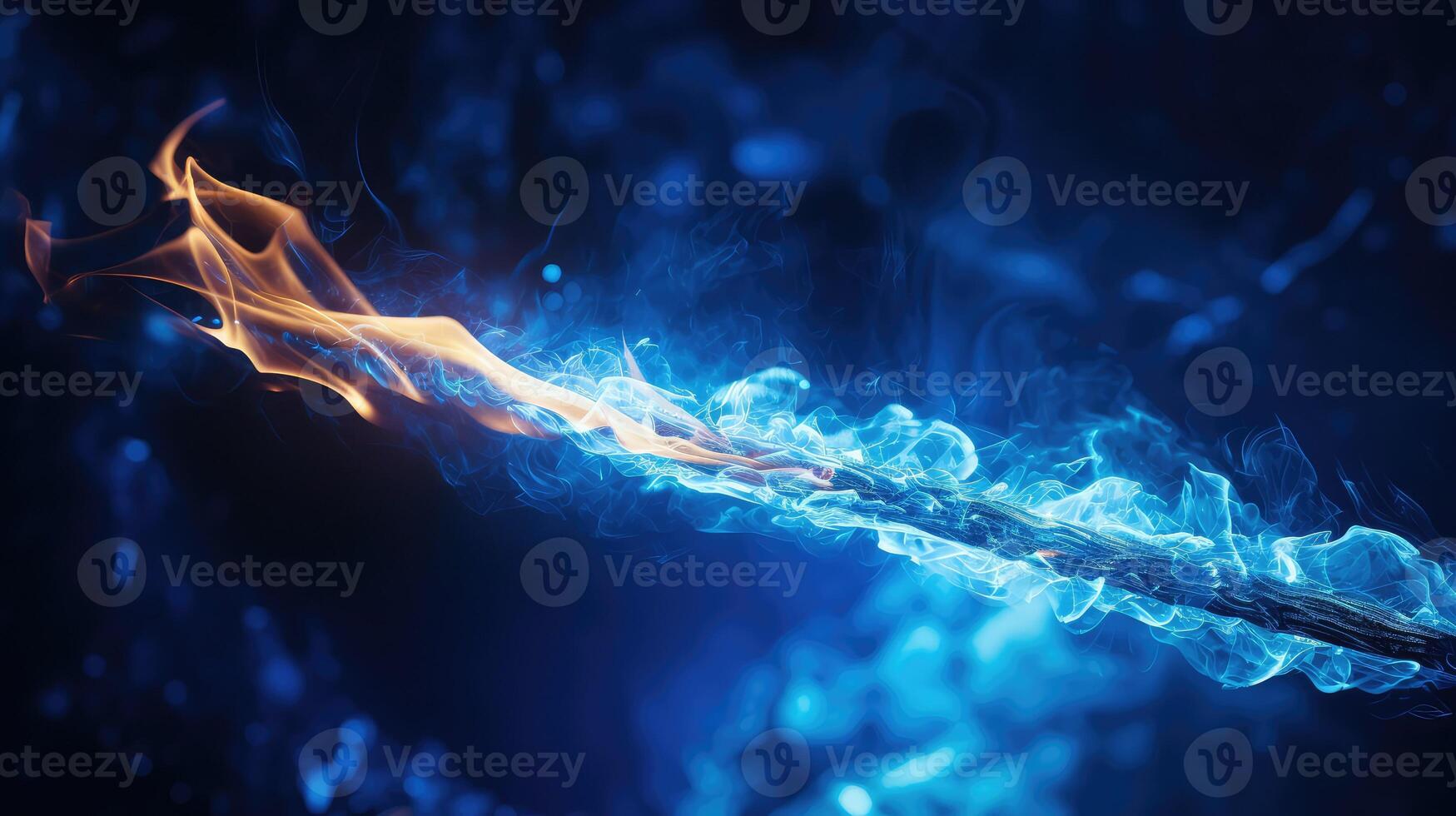 intense blue flame background photo