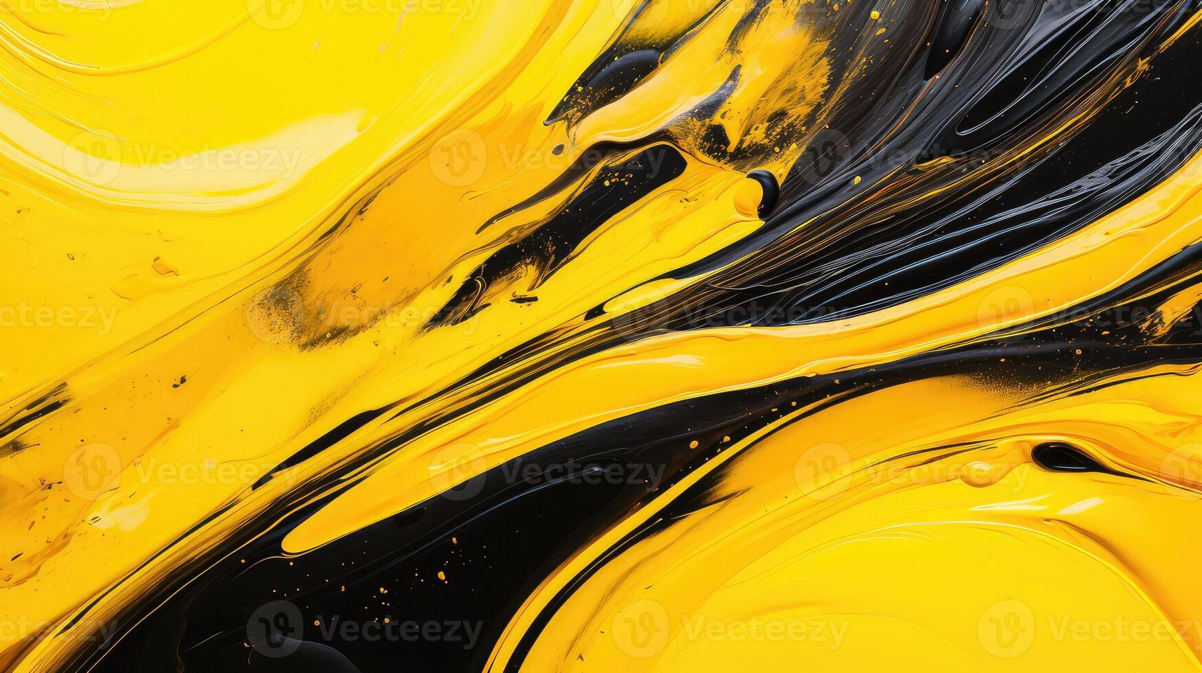 swirl yellow and black abstract photo