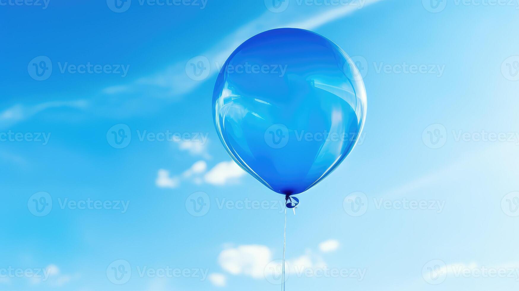 reflection blue ballons photo