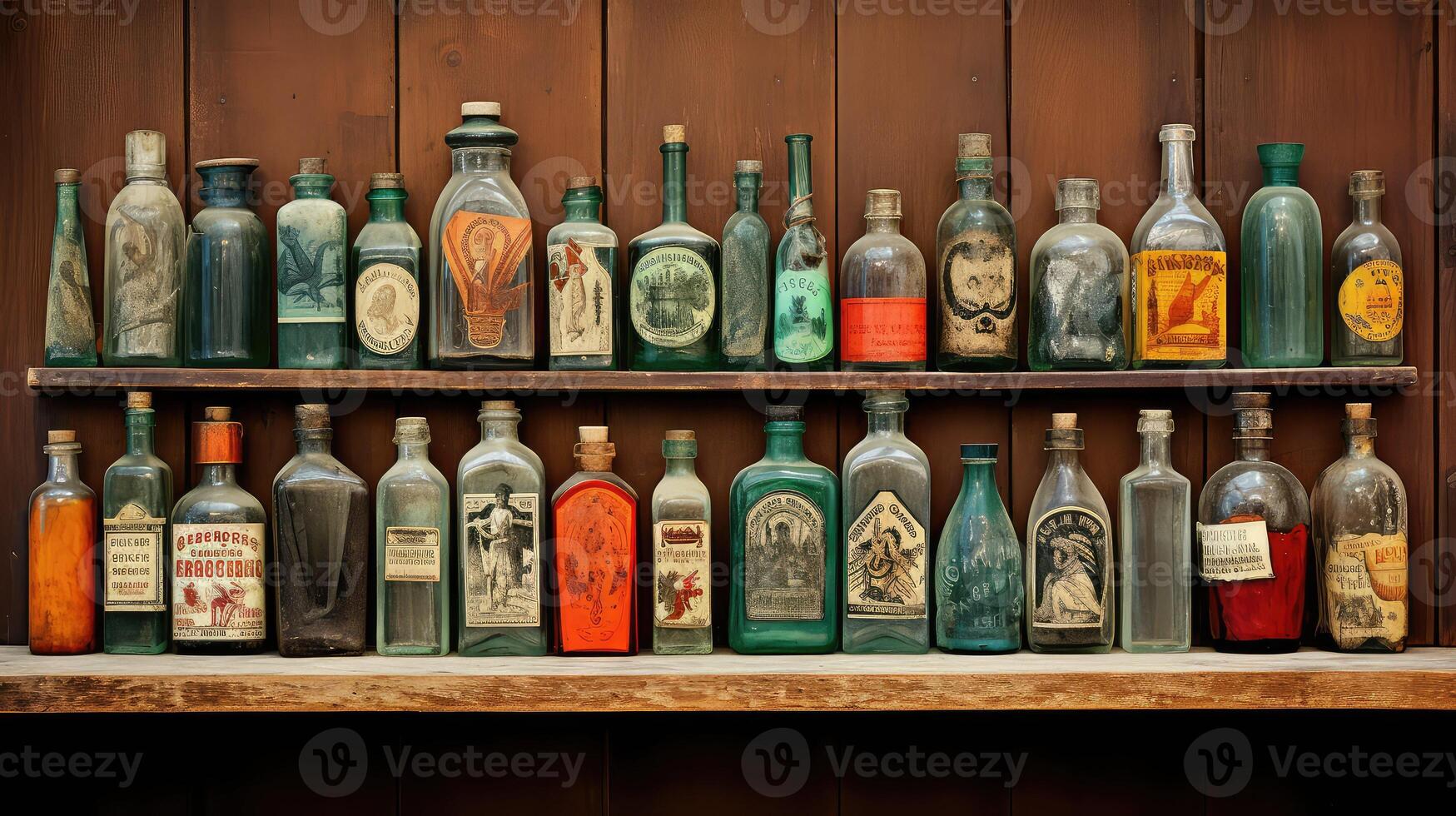 glass oil bottles photo