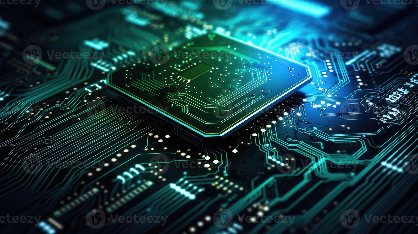 digital data blue and green abstract background photo