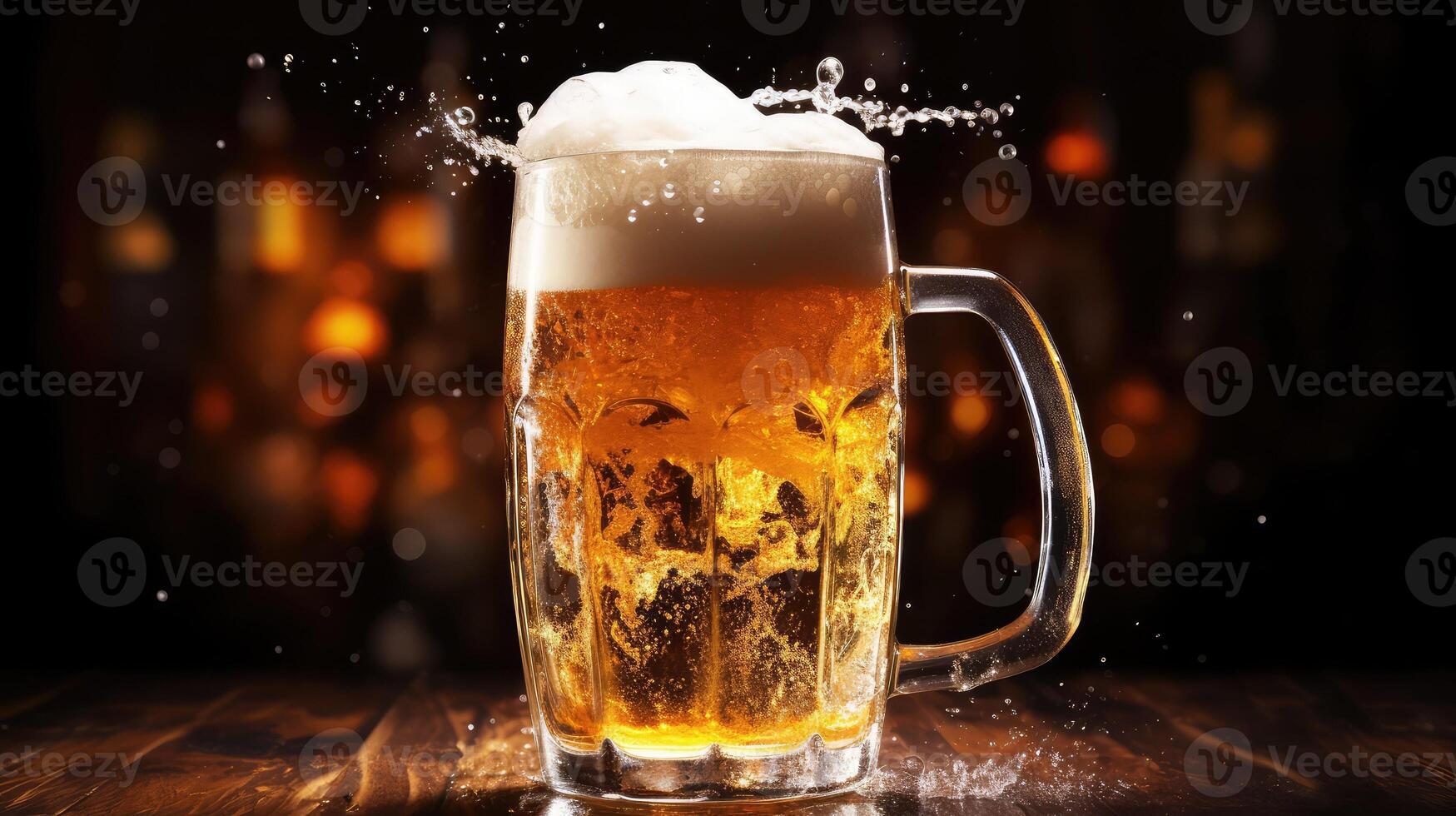glass cold beer mug photo