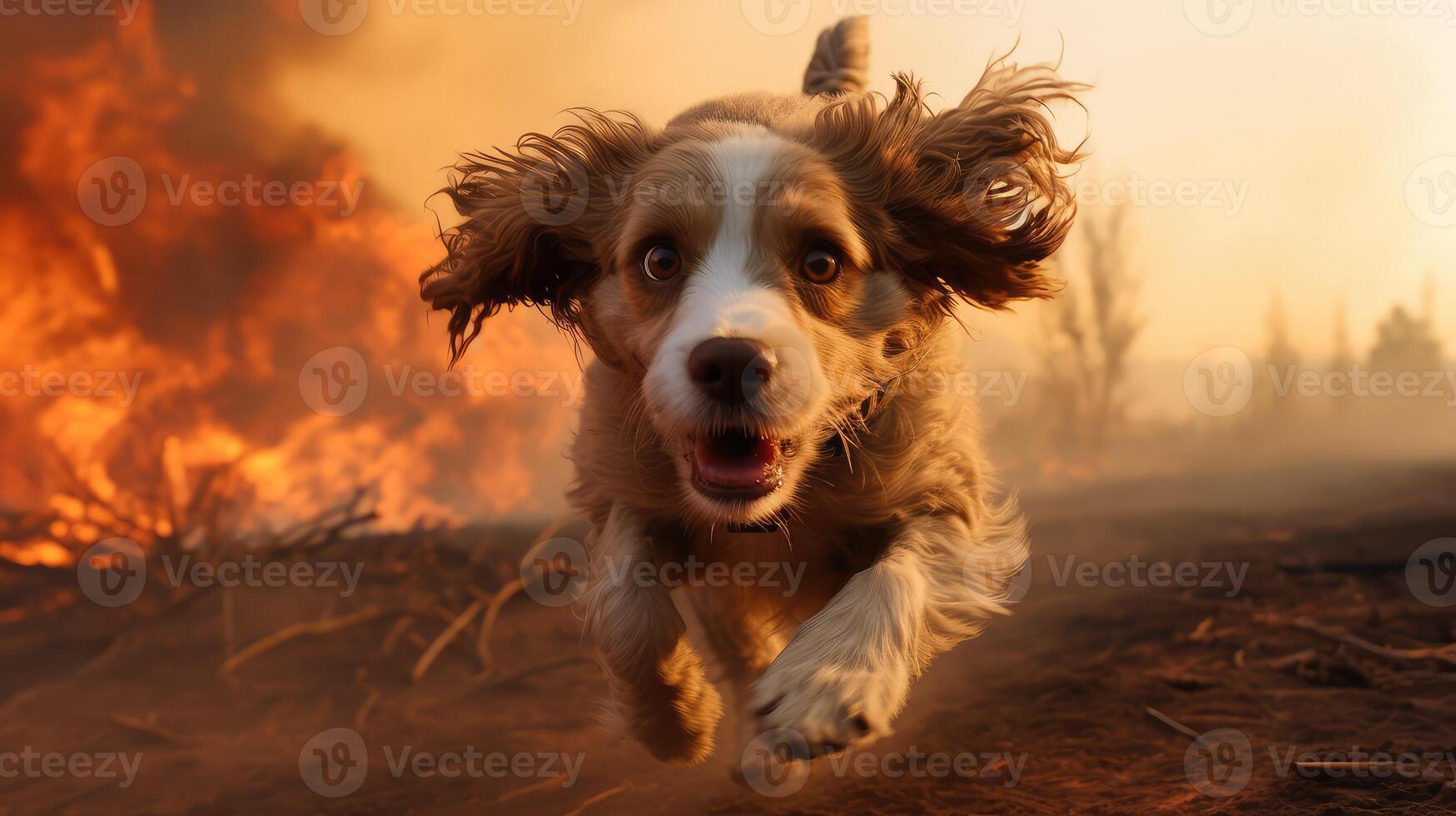 smoke dog fire photo
