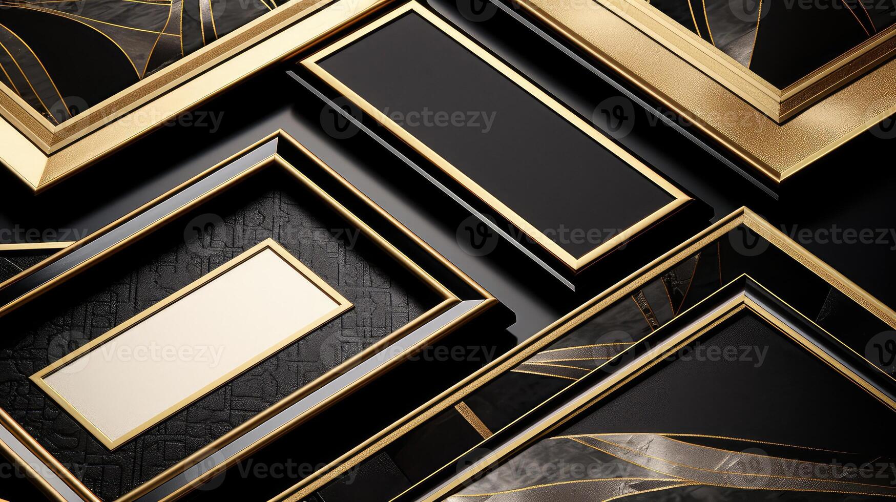 sophisticated black and gold border photo