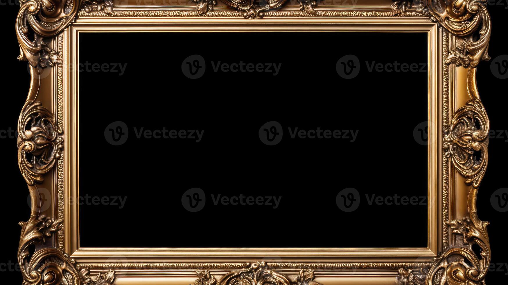 intricate gold frame transparent photo