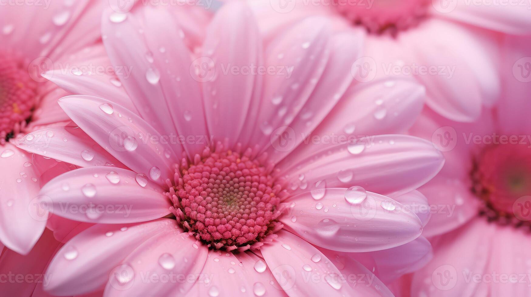 dew pink daisies photo