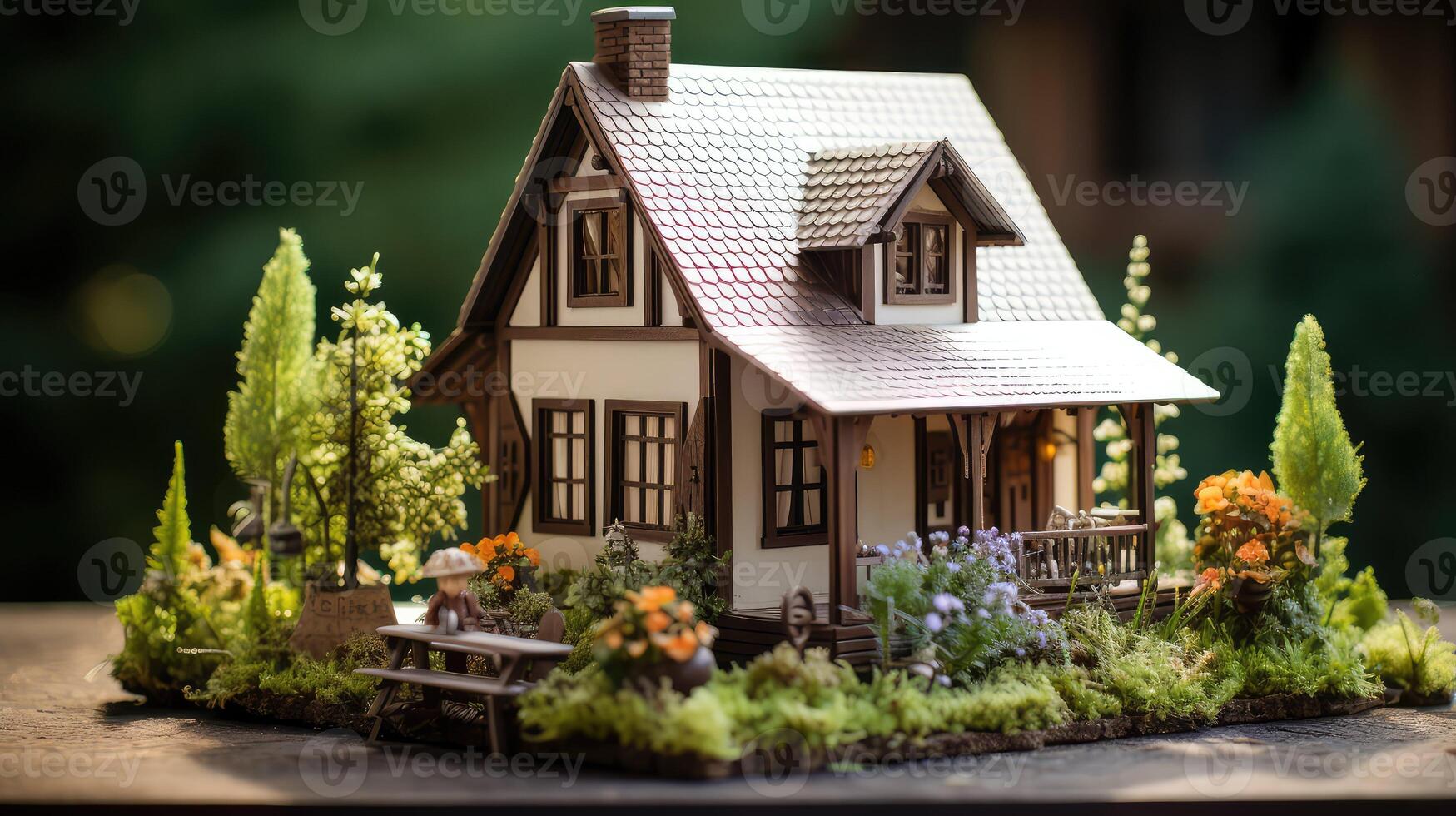 sloped house model photo