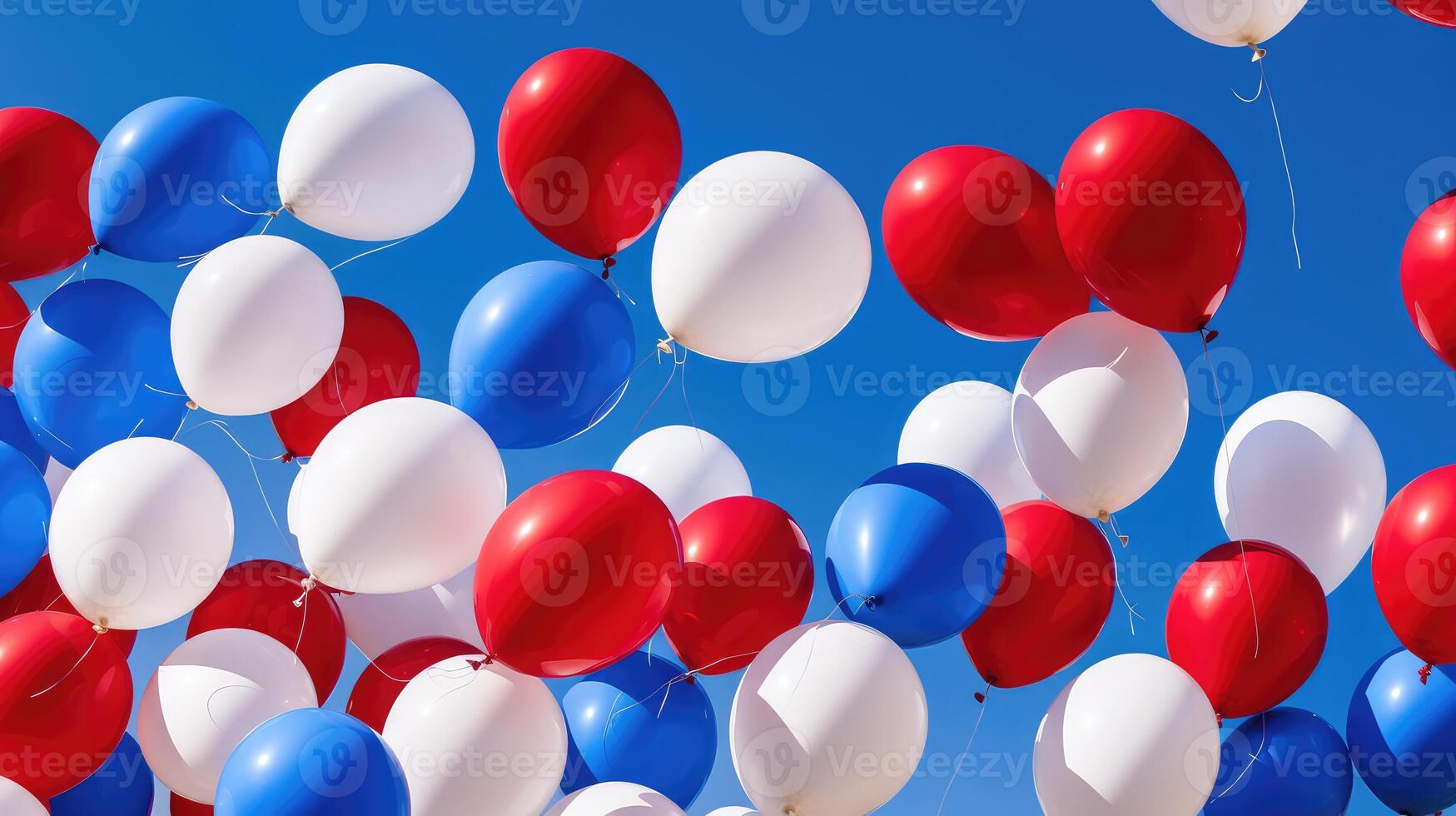 patriotism red white blue balloons photo