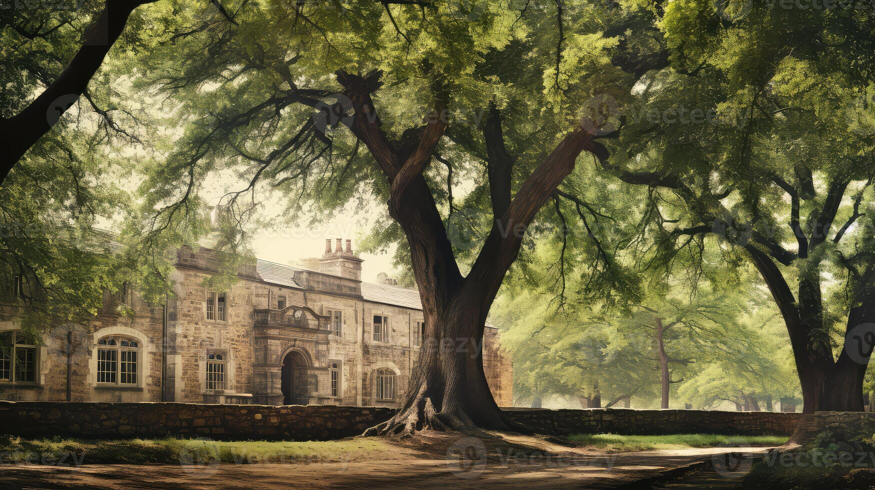 building architecture trees photo