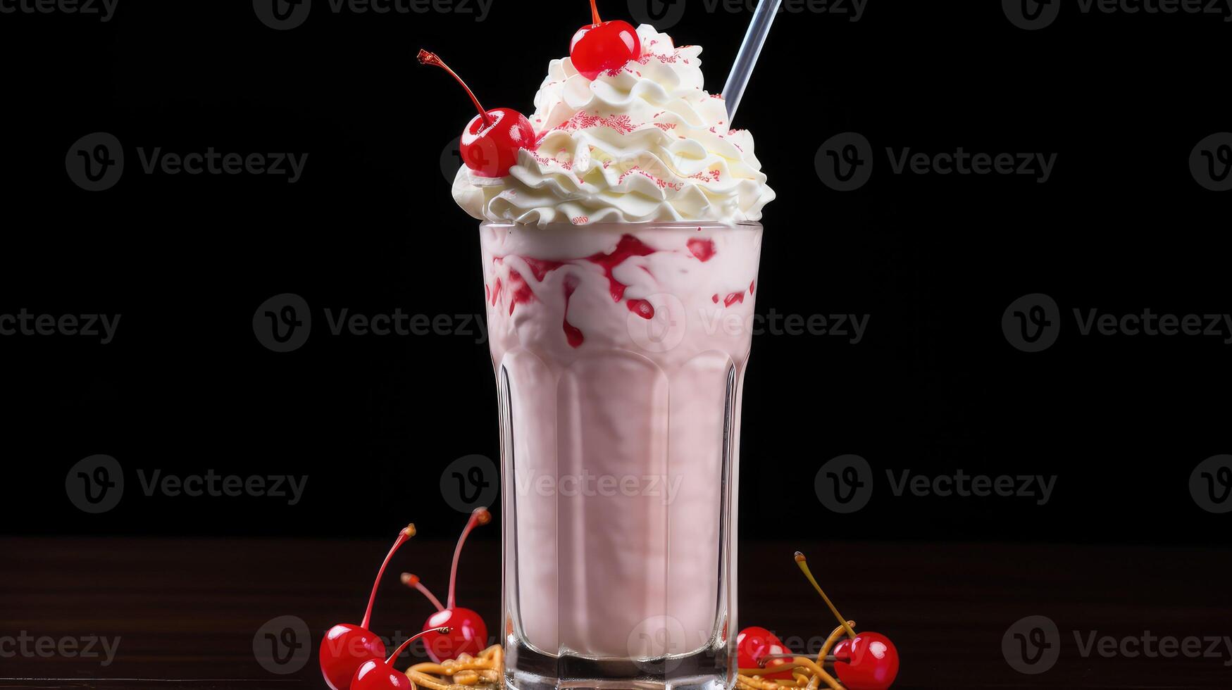 creamy milkshake glass photo