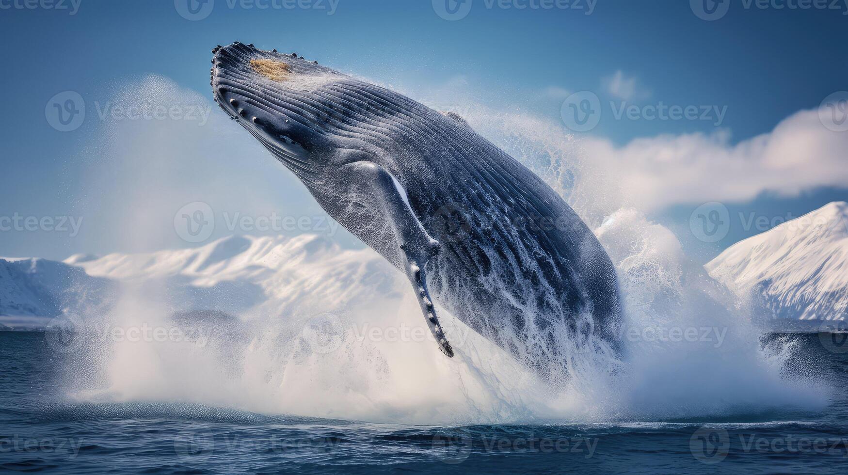 surface whale blue photo