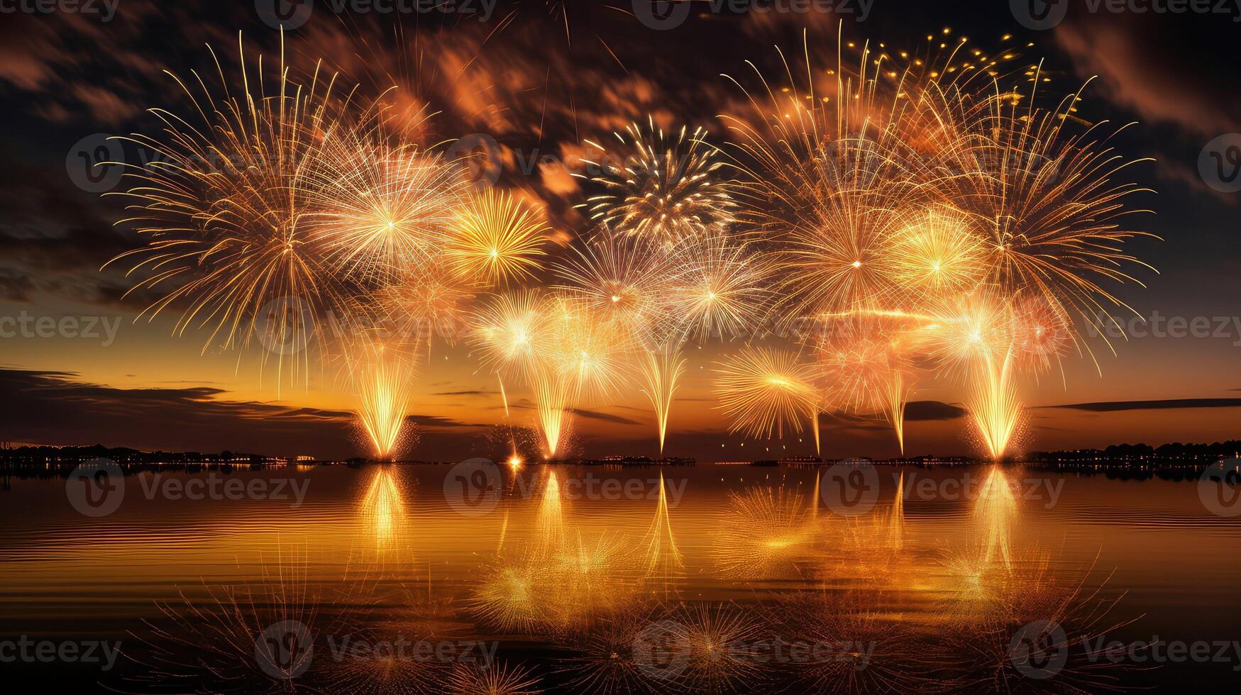 bursts gold fireworks photo