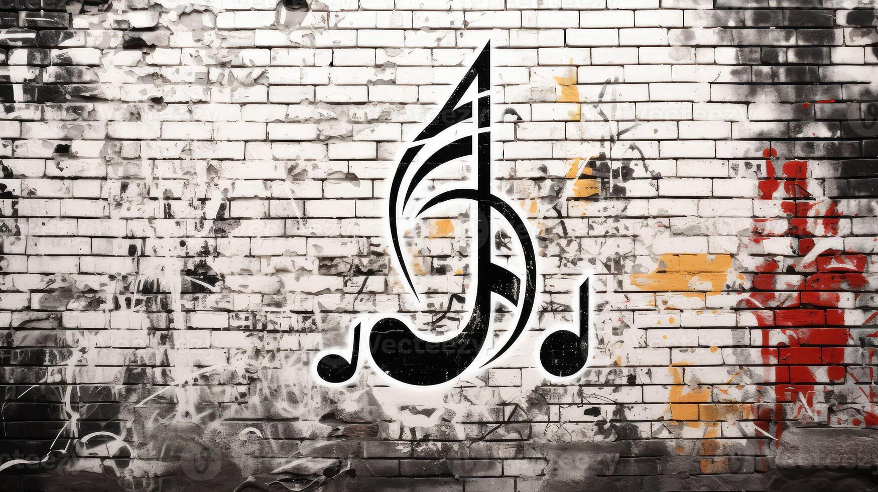 brick white music note photo