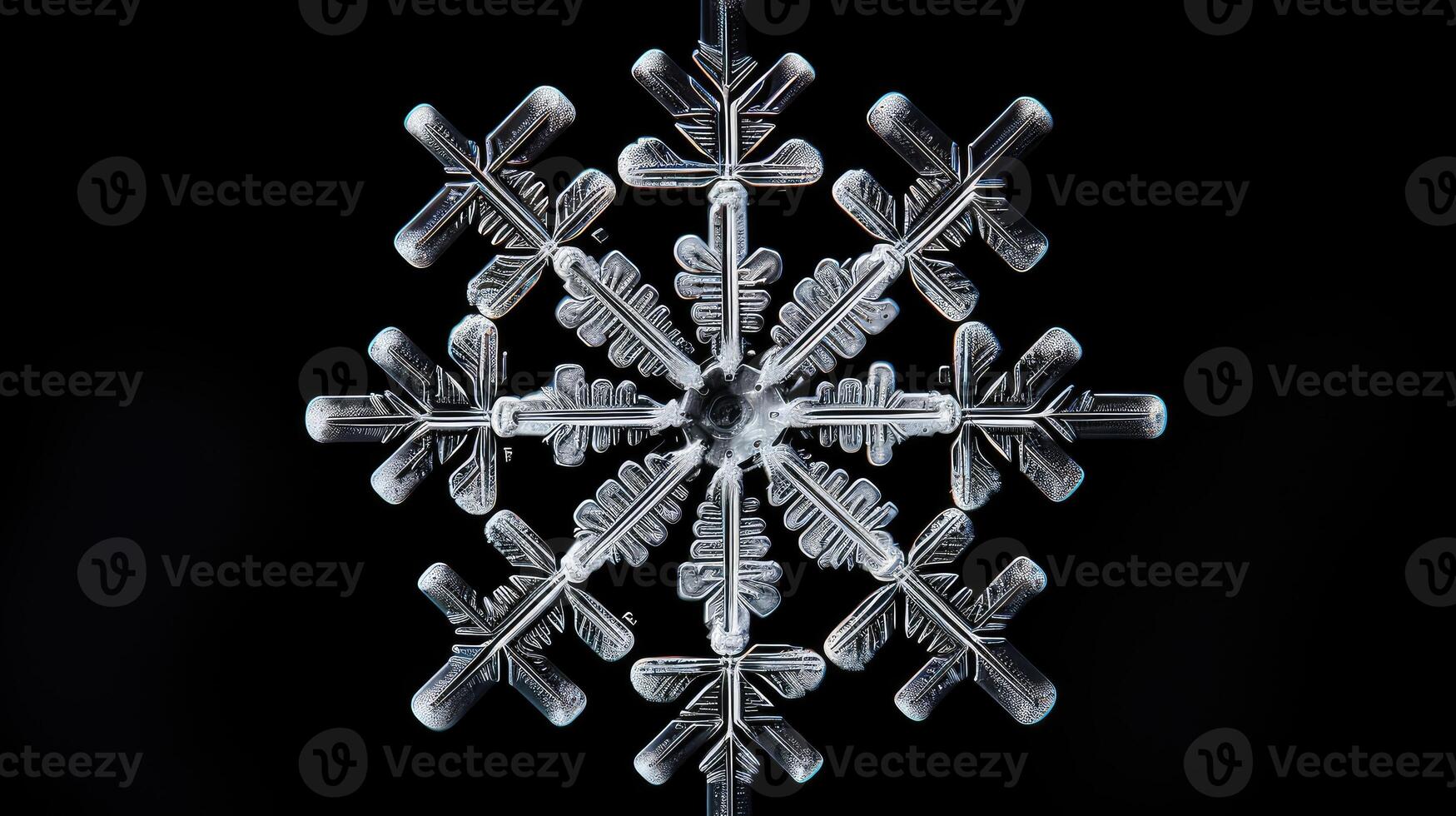 intricate snowflakes on black photo