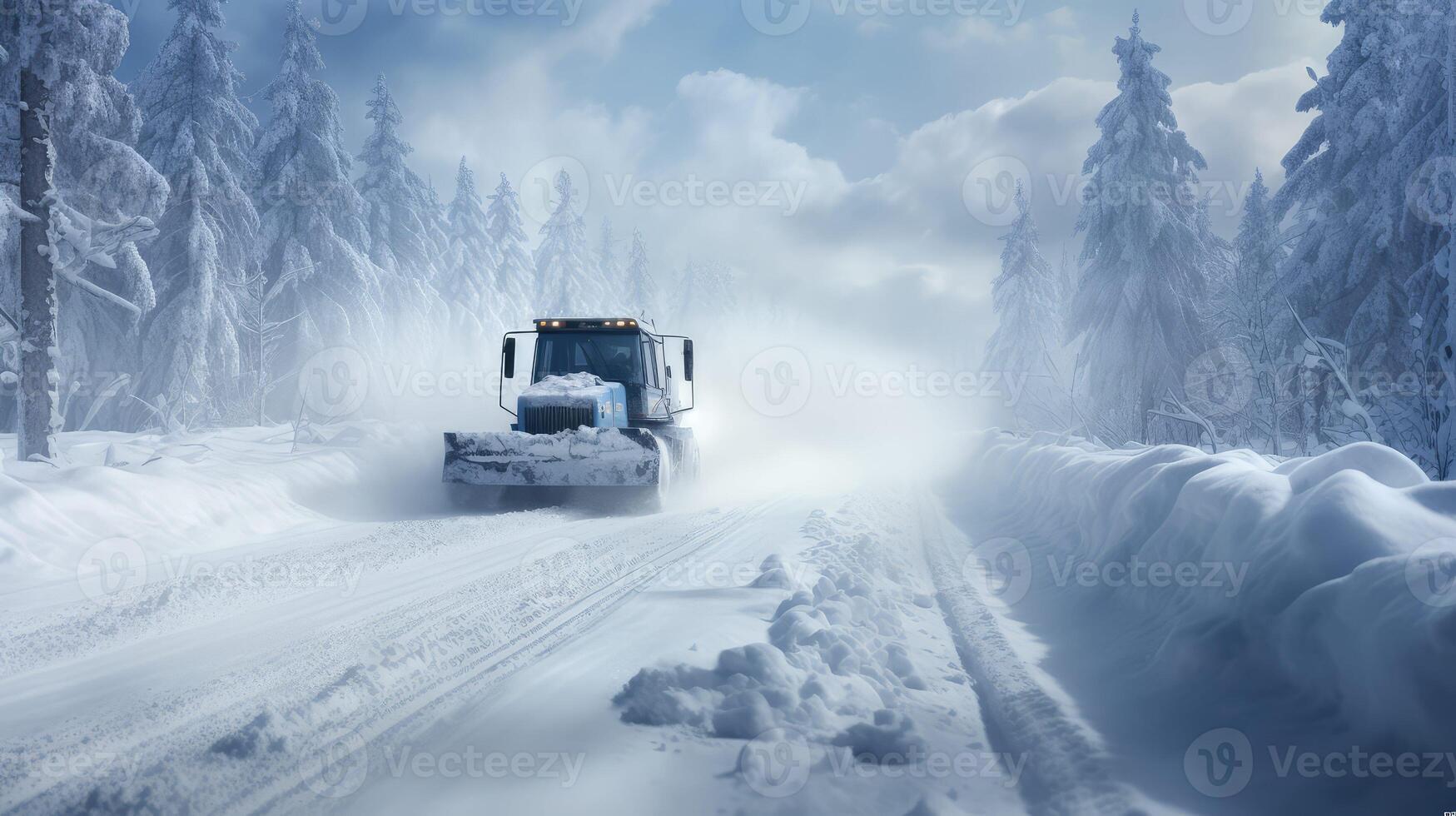snowplow winter road background photo