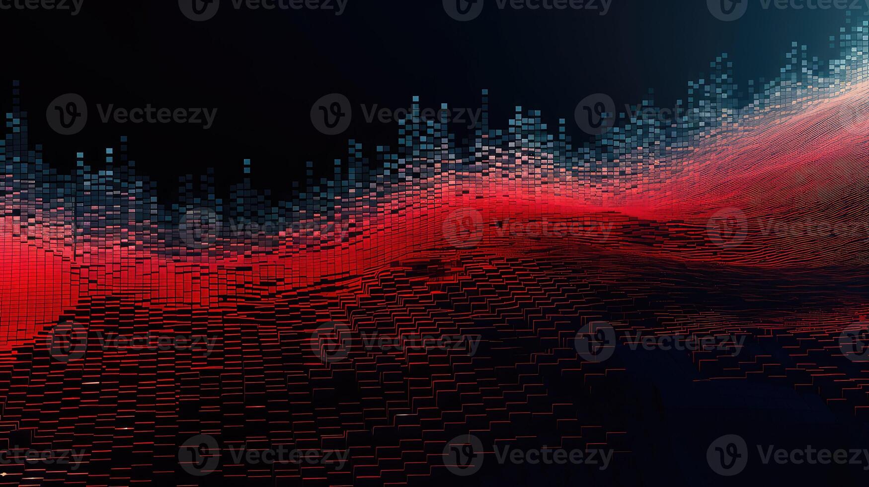 pixel red abstract wave photo