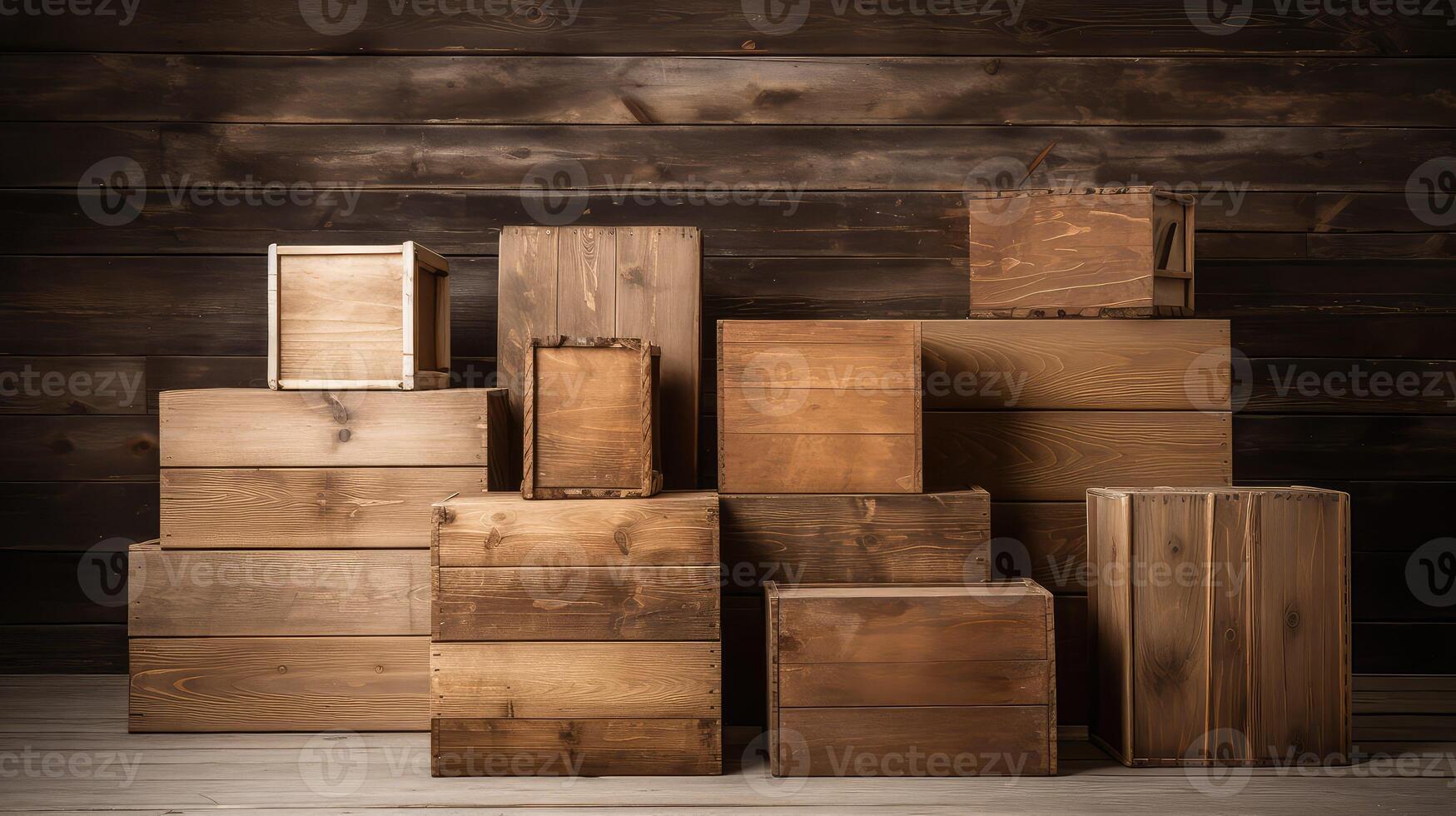 rustic wooden box photo