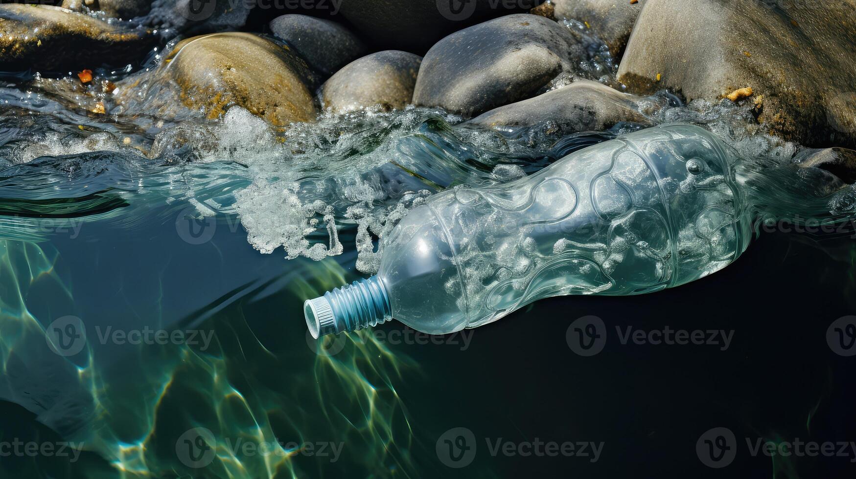 environment plastic bottle in water photo