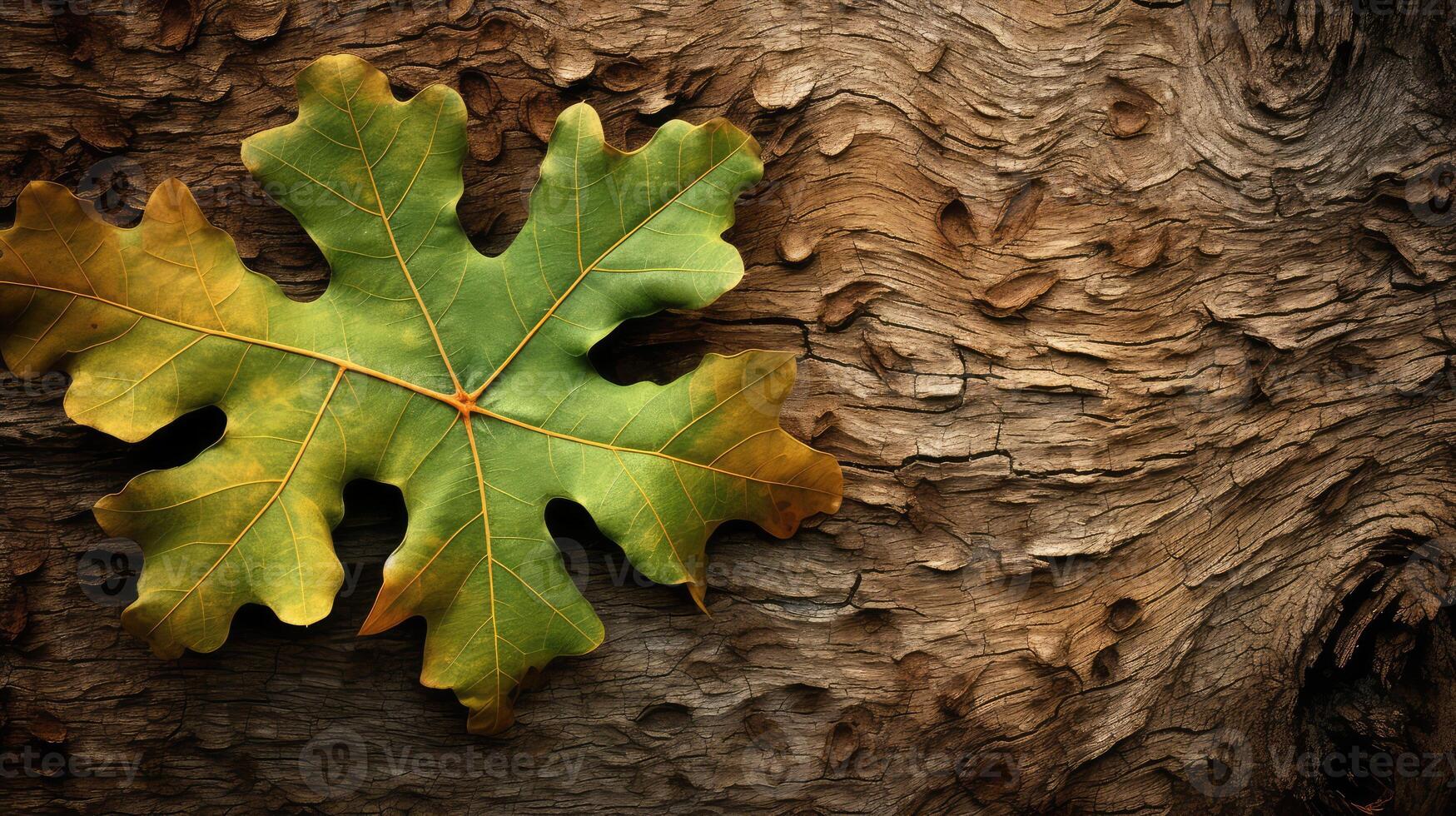 bark oak leaf photo