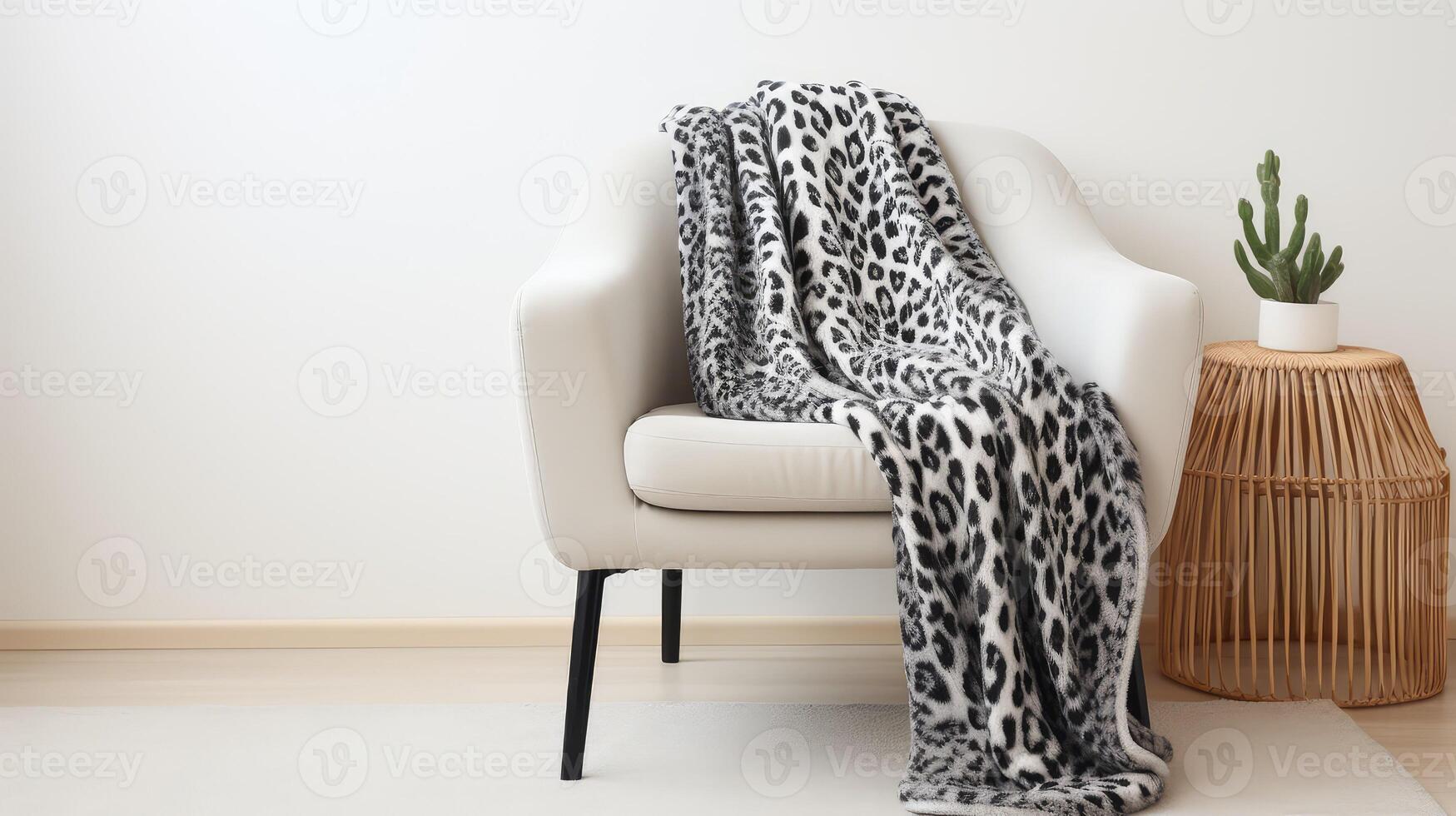 armchair black and white leopard print photo