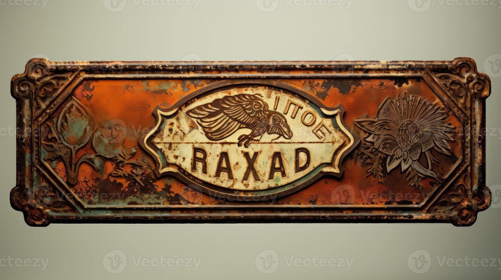 patina retro road sign photo