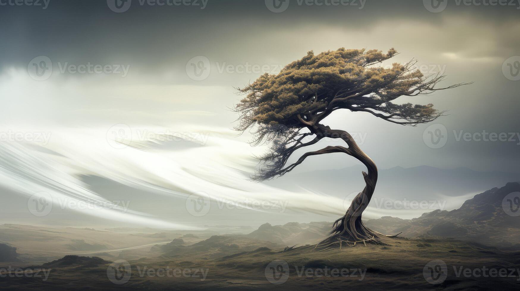branches windy tree photo