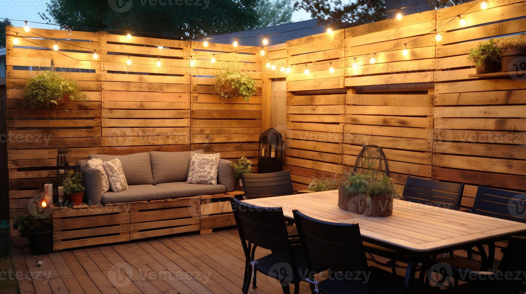 patio pallet wood wall photo