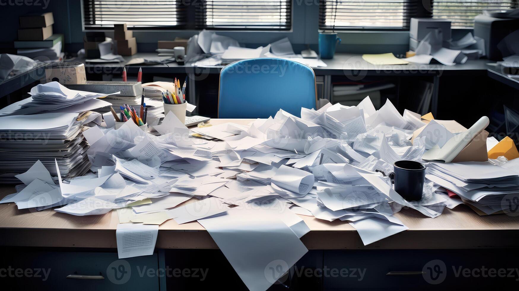 messy pad of paper on desk photo