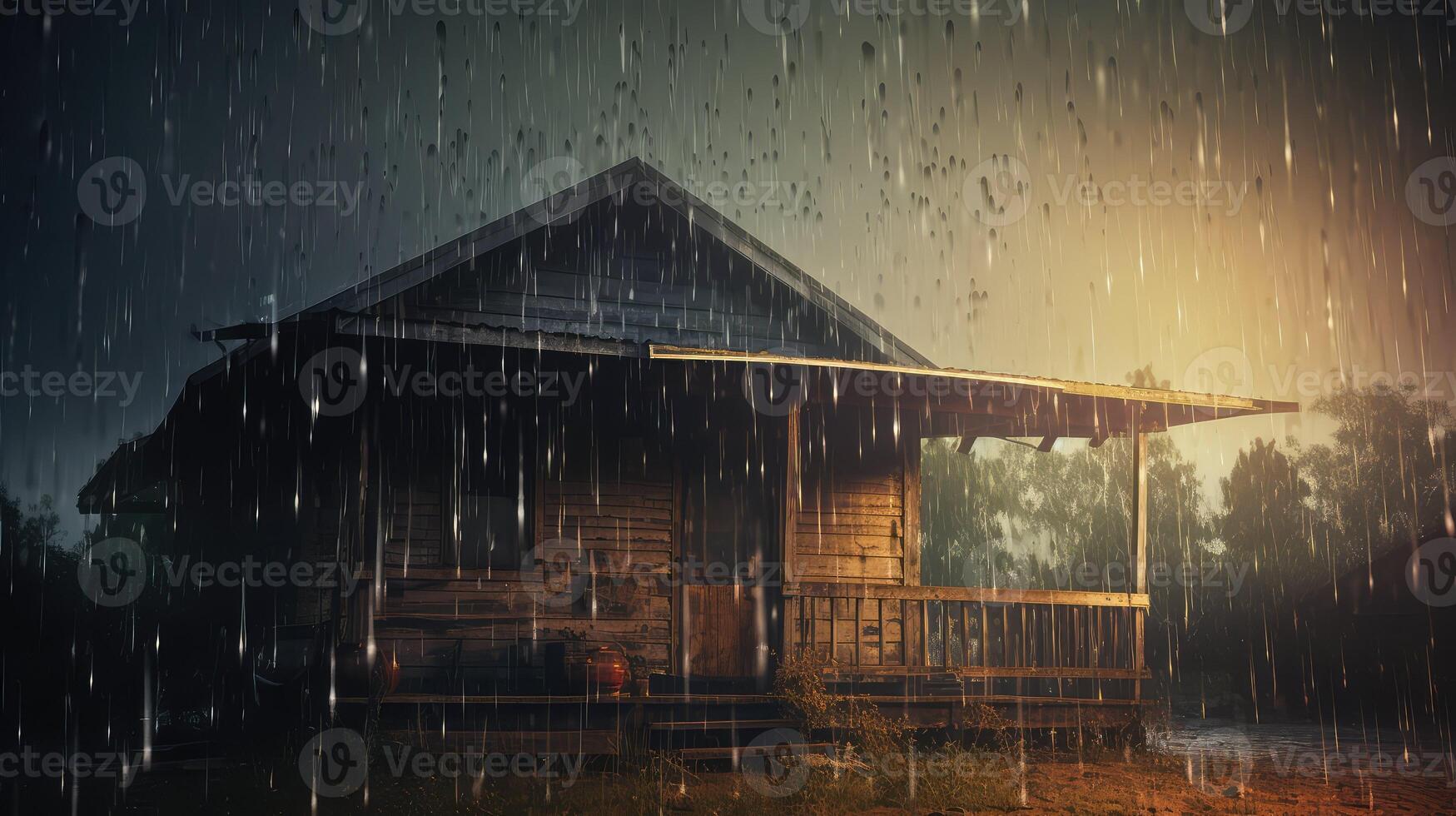 raindrops thunderstorm house photo