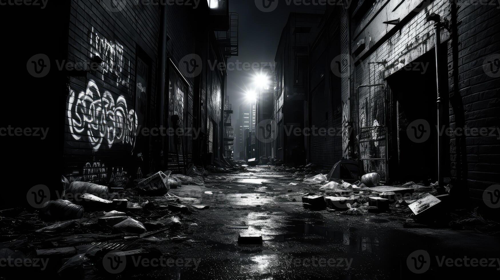 urban black and white rocks photo