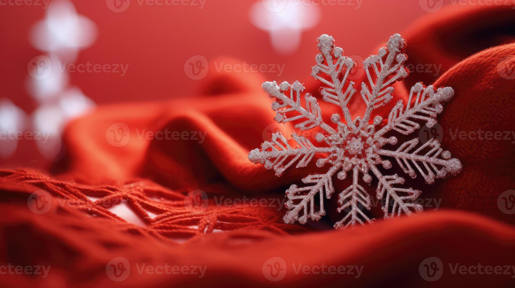 intricate snowflakes red photo