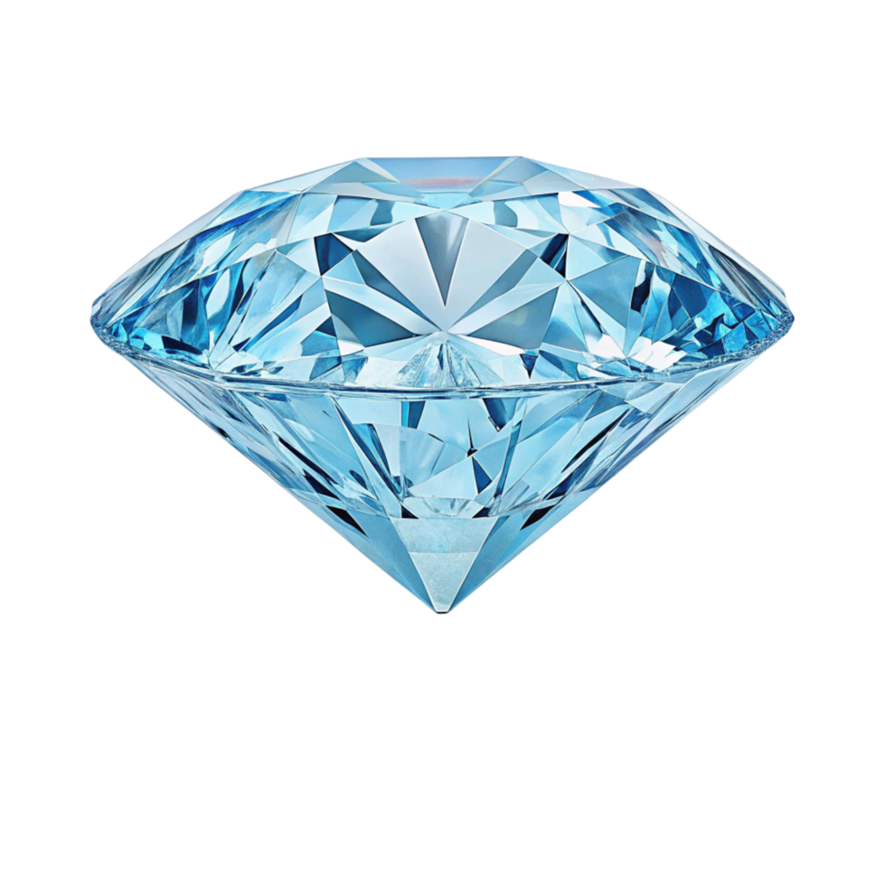 Blue diamond like a real isolated on transparent background png