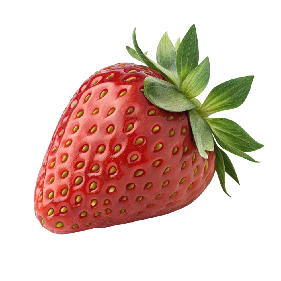 strawbarry one pic 3d realcit isolated on transparent background png