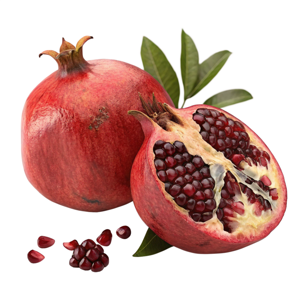 pomegranate anar real, isolated on transparent background png
