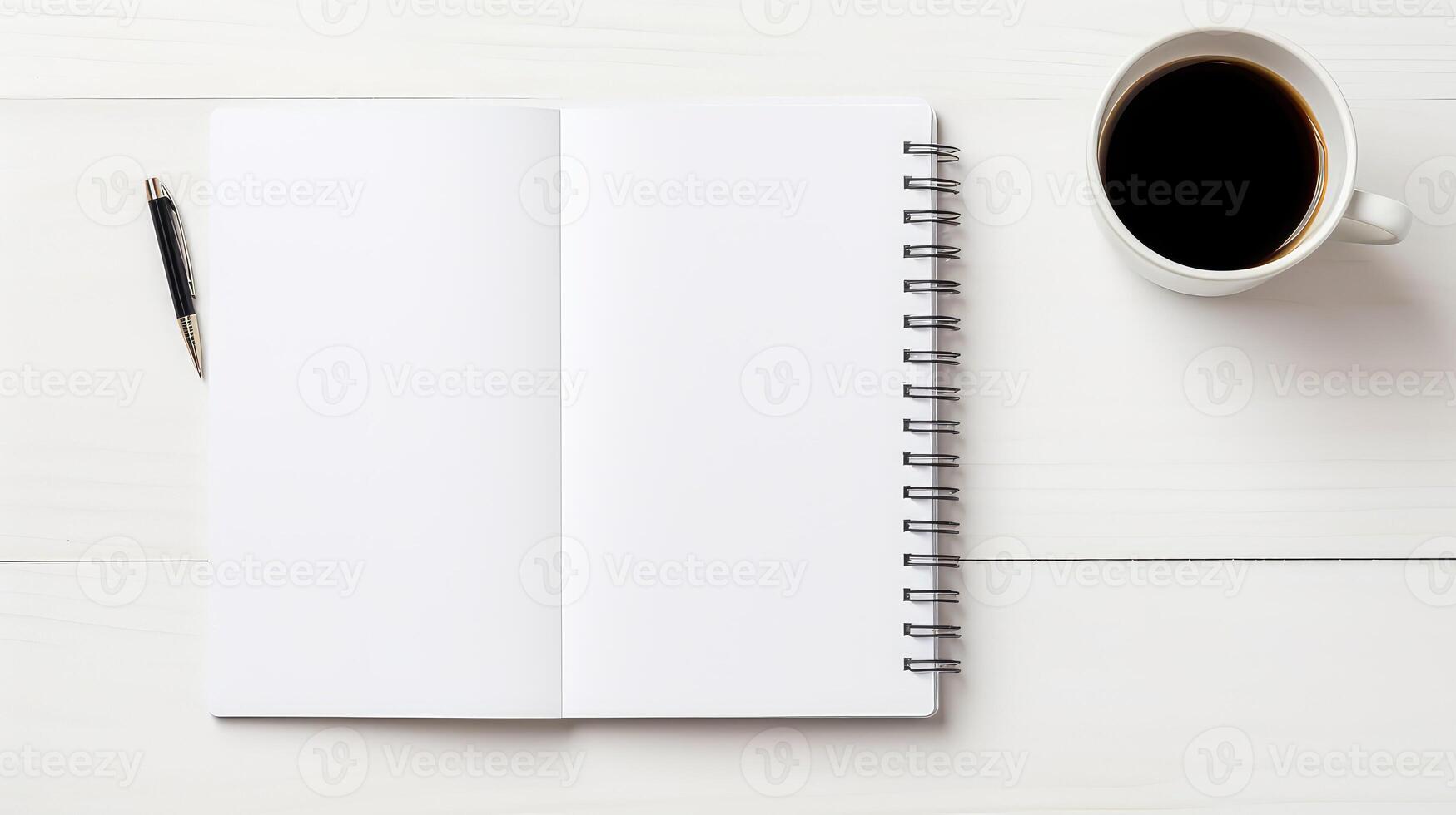 setup notebook and coffee photo