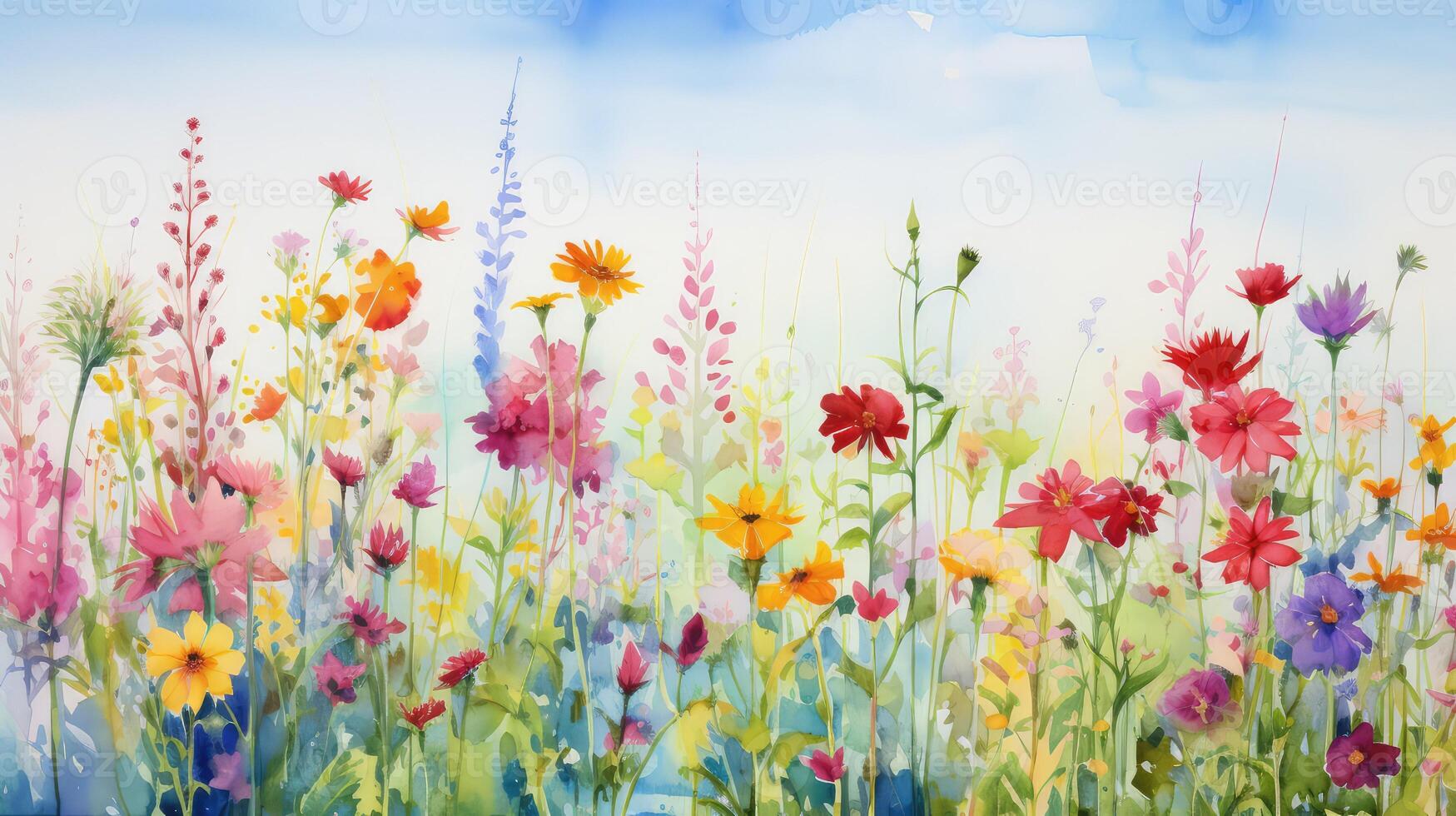 bloom wild flower water color photo
