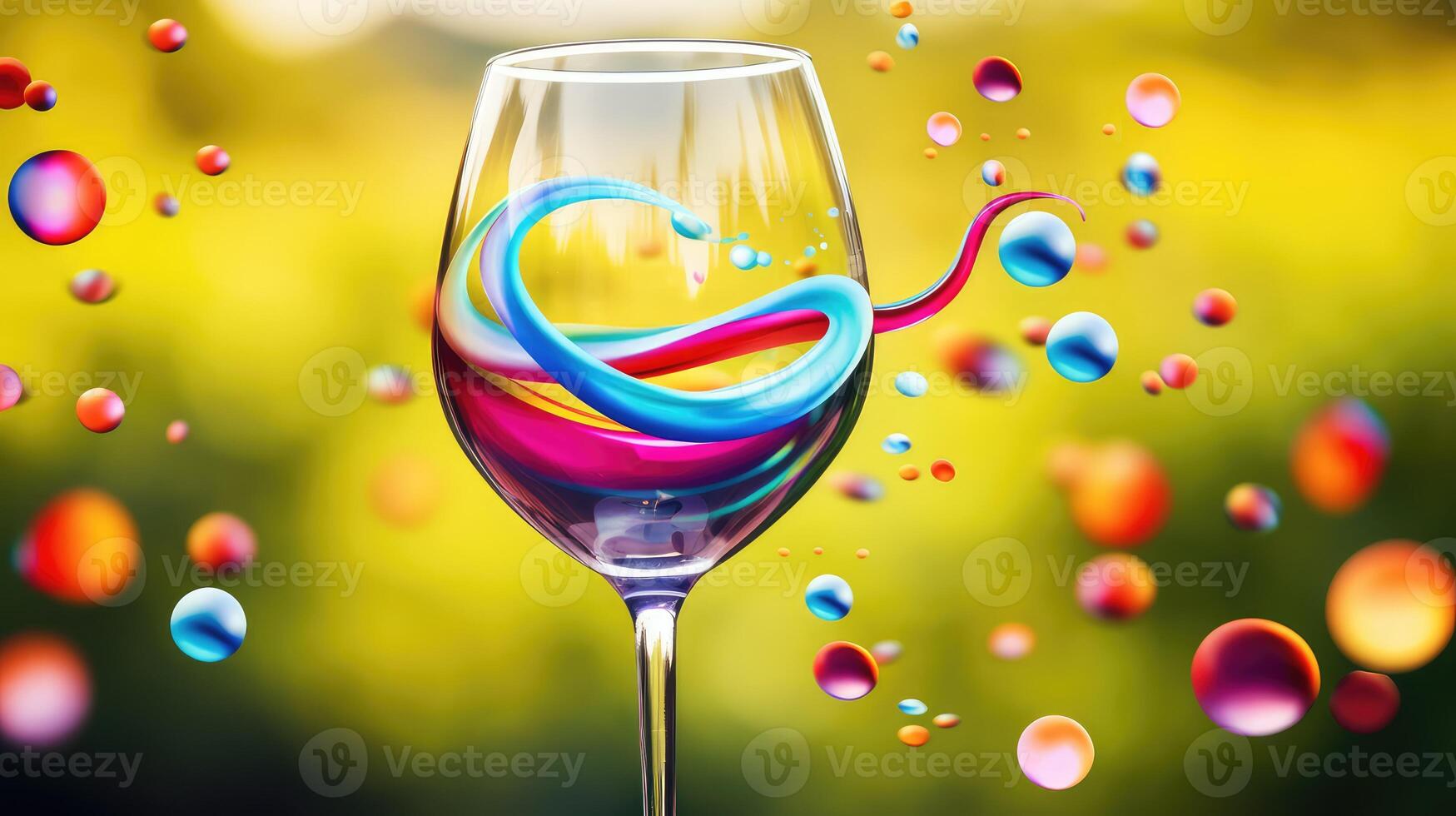 colorful wine glass cartoon photo