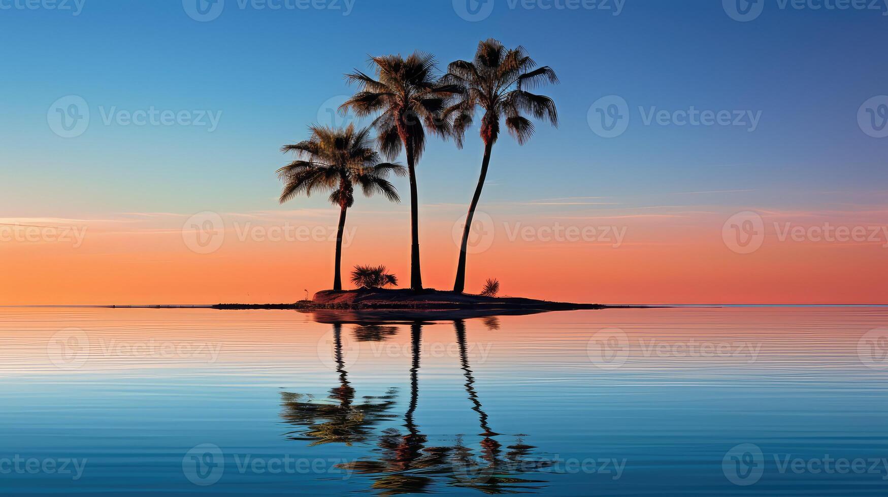 reflection simple palm tree silhouette photo