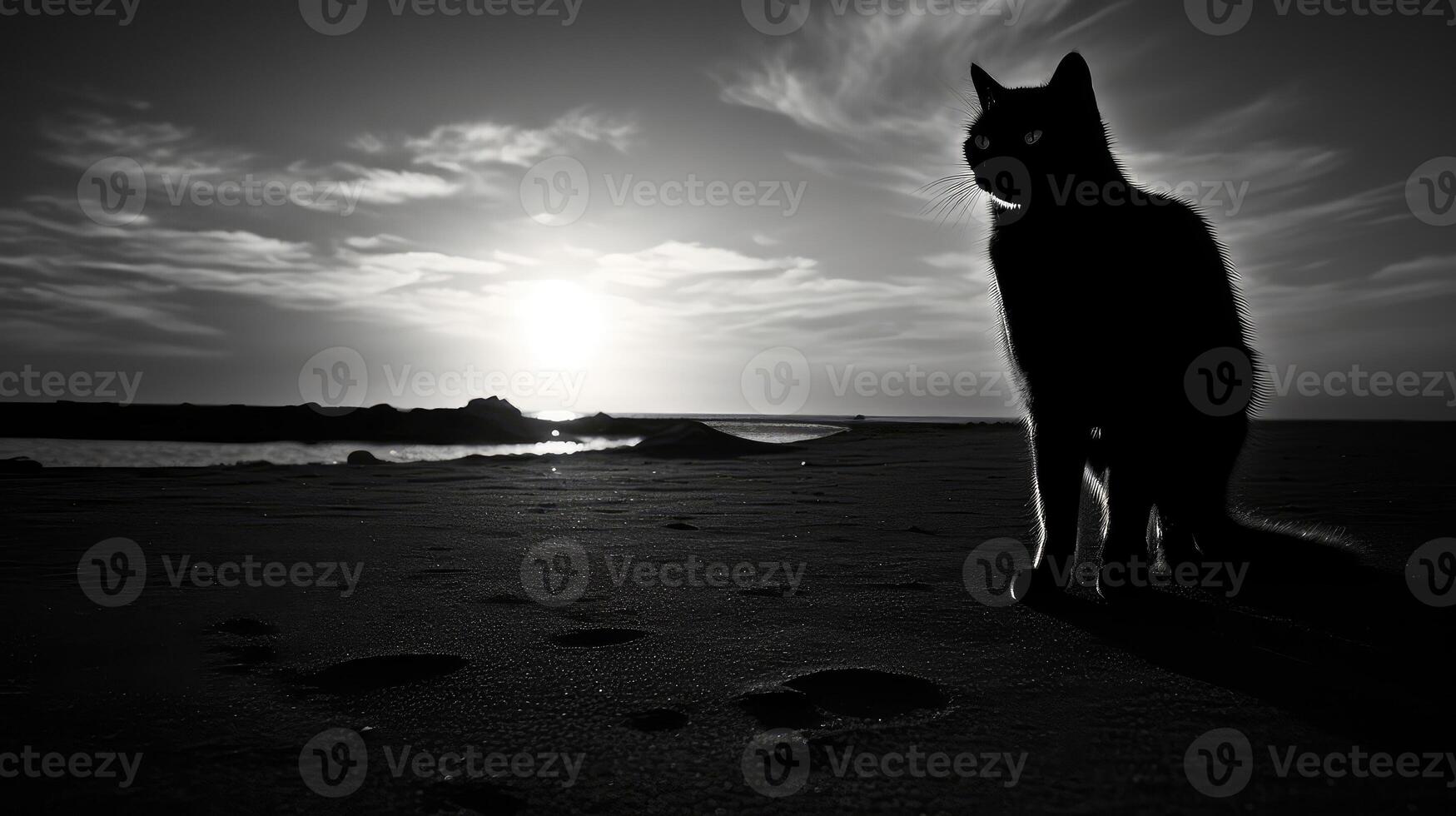 outline black cat silhouette photo