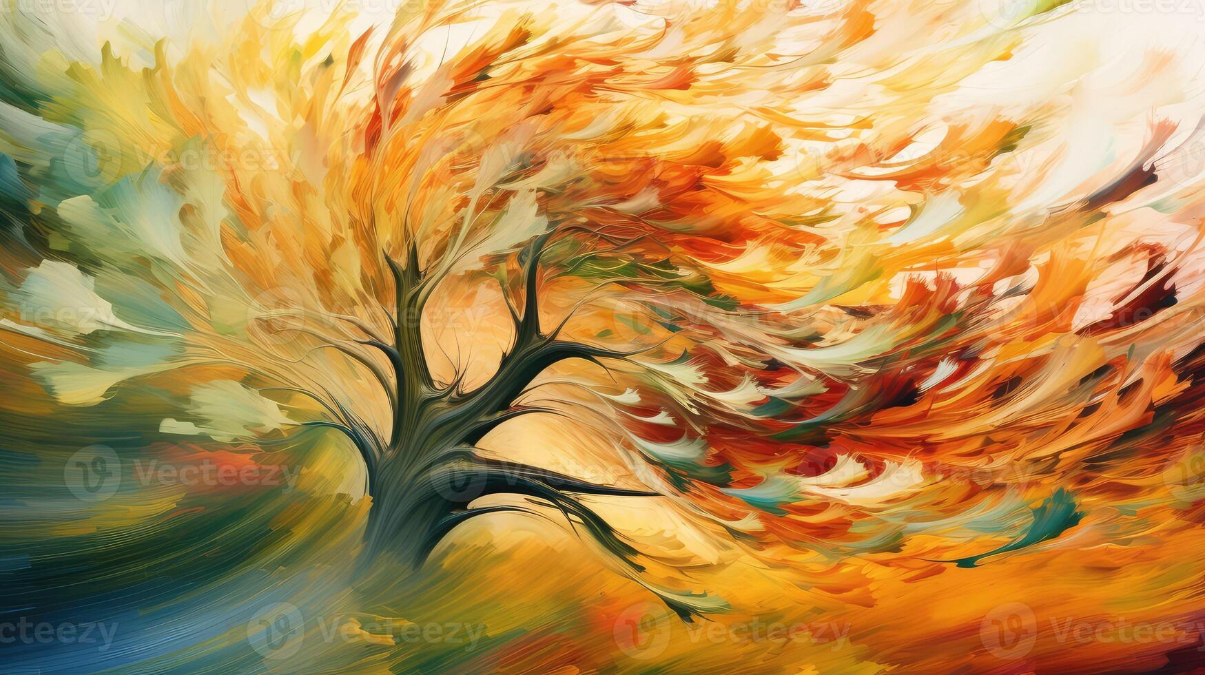 twirling windy trees photo