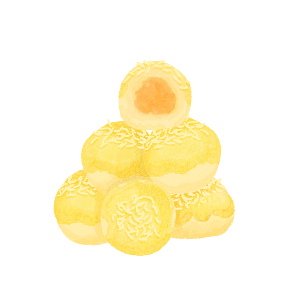 Artistic Illustration of a Stack of Pineapple Tart Cookies with a Soft Golden Texture png