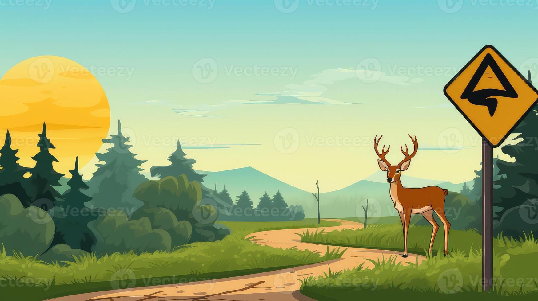 cute road sign cartoon photo