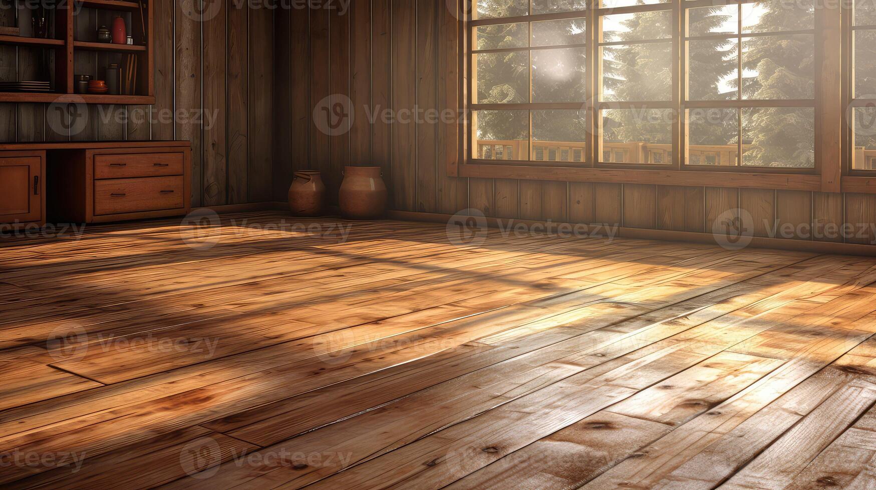 weathered shiny wood floor photo