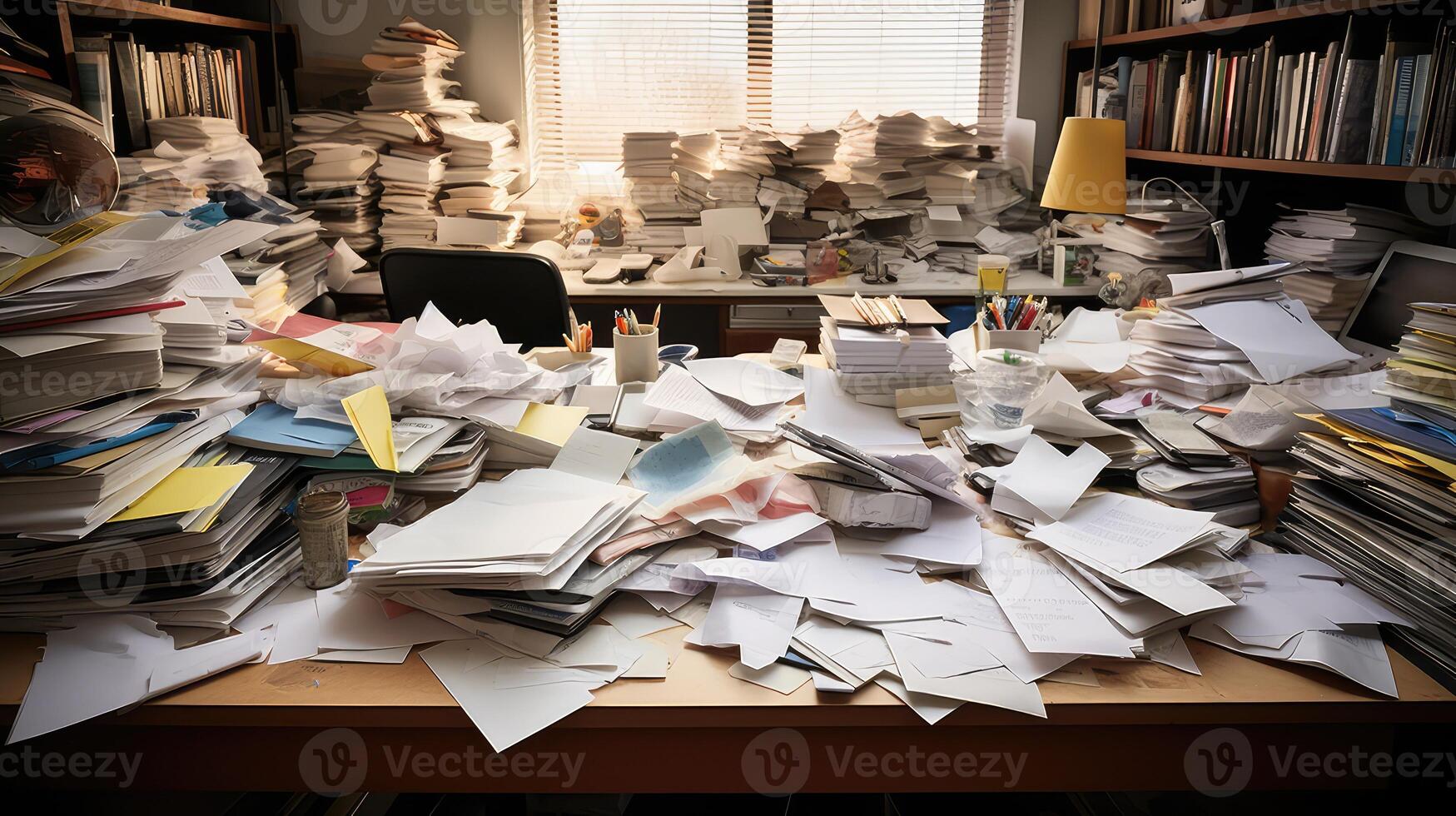 scattered notepad desk photo