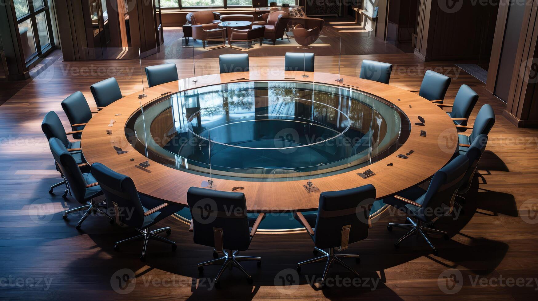 leather top view conference table photo